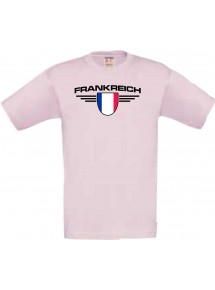 Kinder-Shirt Frankreich, Land, Länder, rosa, 104