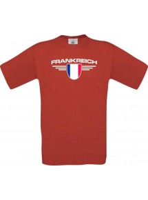 Kinder-Shirt Frankreich, Land, Länder, rot, 104