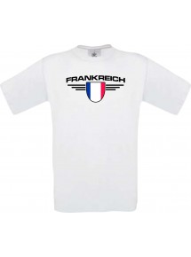 Kinder-Shirt Frankreich, Land, Länder, weiss, 104