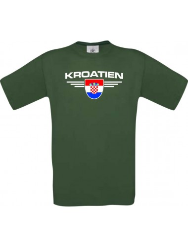 Kinder-Shirt Kroatien, Land, Länder, dunkelgruen, 104