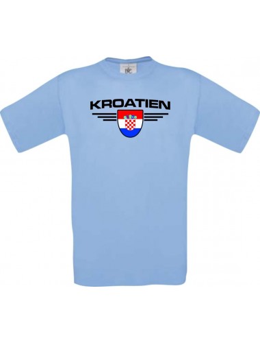Kinder-Shirt Kroatien, Land, Länder, hellblau, 104