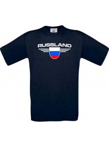 Kinder-Shirt Russland, Land, Länder, blau, 104