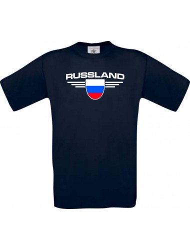 Kinder-Shirt Russland, Land, Länder, blau, 104