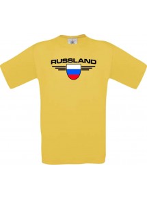 Kinder-Shirt Russland, Land, Länder, gelb, 104