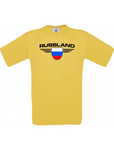 Kinder-Shirt Russland, Land, Länder, gelb, 104