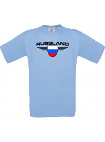 Kinder-Shirt Russland, Land, Länder, hellblau, 104