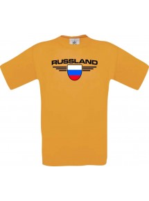 Kinder-Shirt Russland, Land, Länder, orange, 104