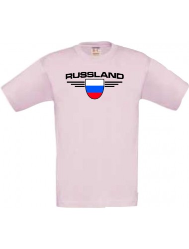 Kinder-Shirt Russland, Land, Länder, rosa, 104