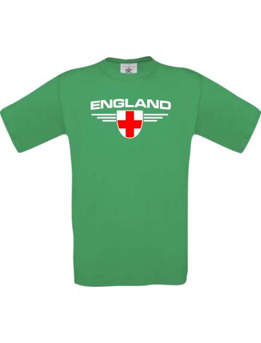 Kinder-Shirt England, Land, Länder, kellygreen, 104