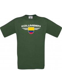 Kinder-Shirt Kolumbien, Land, Länder, dunkelgruen, 104