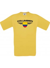Kinder-Shirt Kolumbien, Land, Länder, gelb, 104