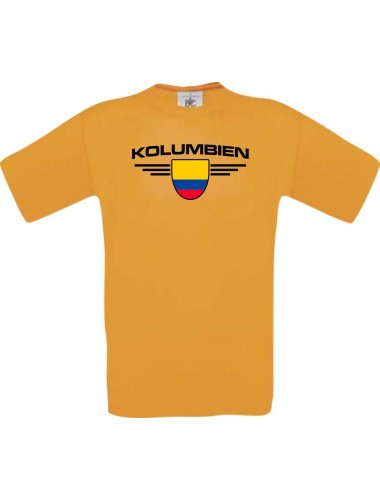 Kinder-Shirt Kolumbien, Land, Länder, orange, 104