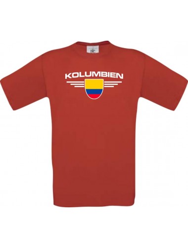 Kinder-Shirt Kolumbien, Land, Länder, rot, 104
