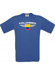 Kinder-Shirt Kolumbien, Land, Länder, royalblau, 104