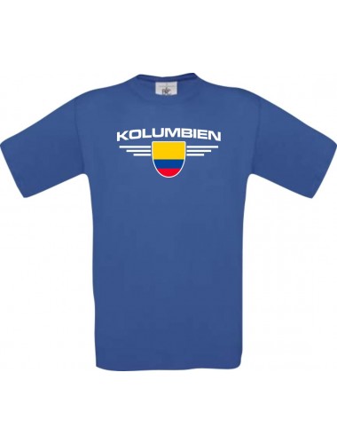 Kinder-Shirt Kolumbien, Land, Länder, royalblau, 104