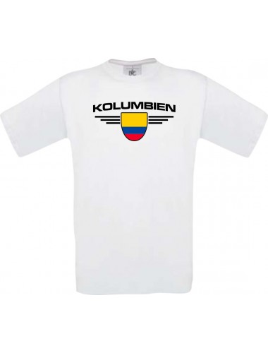 Kinder-Shirt Kolumbien, Land, Länder, weiss, 104