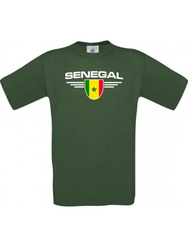 Kinder-Shirt Senegal, Land, Länder, dunkelgruen, 104