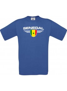 Kinder-Shirt Senegal, Land, Länder, royalblau, 104