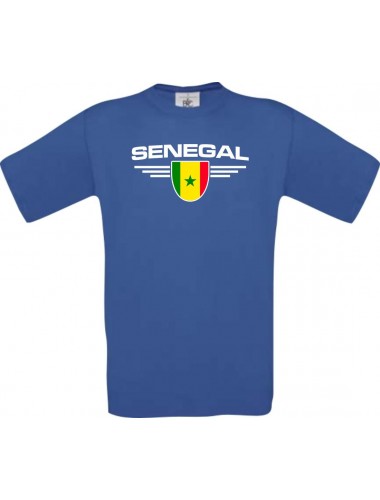 Kinder-Shirt Senegal, Land, Länder, royalblau, 104