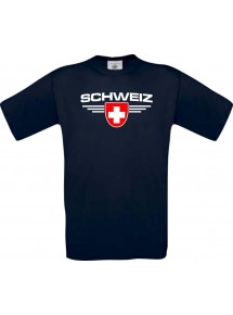 Kinder-Shirt Schweiz, Land, Länder, blau, 104