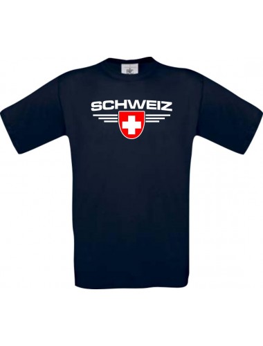 Kinder-Shirt Schweiz, Land, Länder, blau, 104