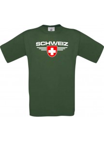Kinder-Shirt Schweiz, Land, Länder, dunkelgruen, 104