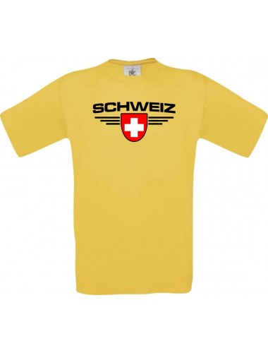 Kinder-Shirt Schweiz, Land, Länder, gelb, 104