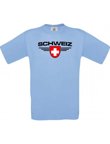 Kinder-Shirt Schweiz, Land, Länder, hellblau, 104