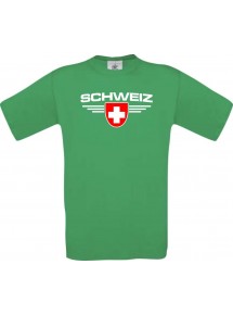Kinder-Shirt Schweiz, Land, Länder, kellygreen, 104