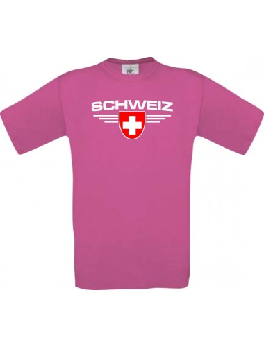 Kinder-Shirt Schweiz, Land, Länder, pink, 104