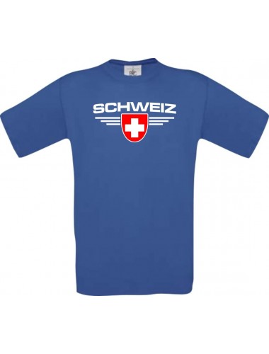Kinder-Shirt Schweiz, Land, Länder, royalblau, 104