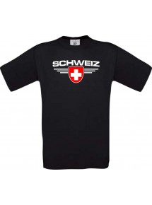 Kinder-Shirt Schweiz, Land, Länder, schwarz, 104