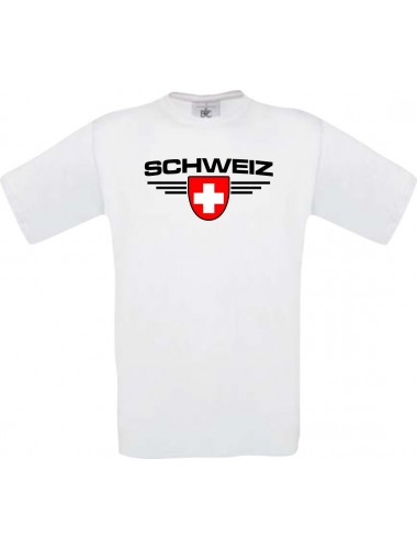 Kinder-Shirt Schweiz, Land, Länder, weiss, 104
