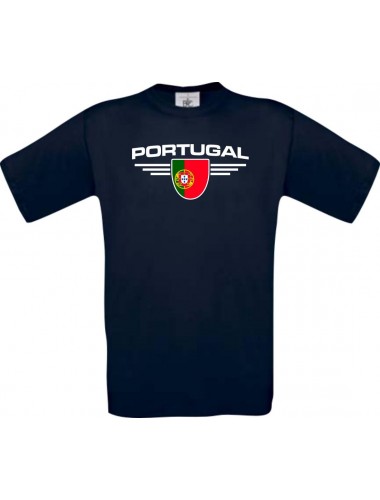 Kinder-Shirt Portugal, Land, Länder, blau, 104