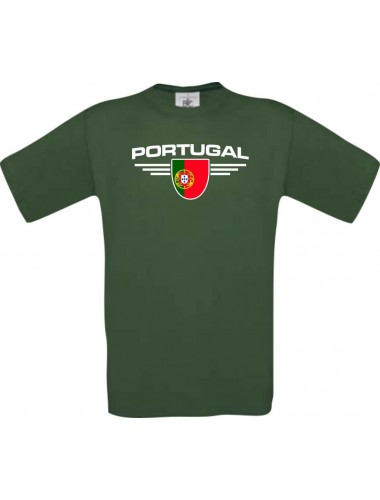 Kinder-Shirt Portugal, Land, Länder, dunkelgruen, 104