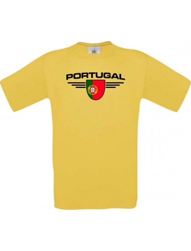 Kinder-Shirt Portugal, Land, Länder, gelb, 104