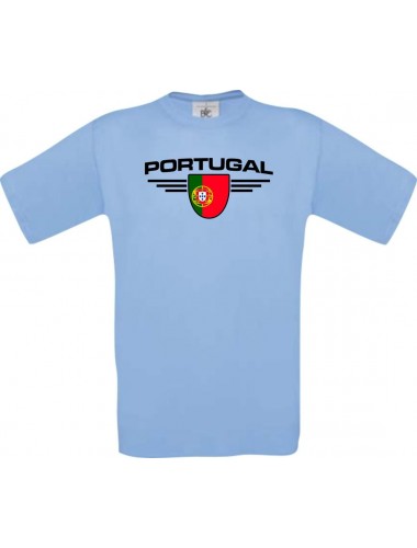 Kinder-Shirt Portugal, Land, Länder, hellblau, 104