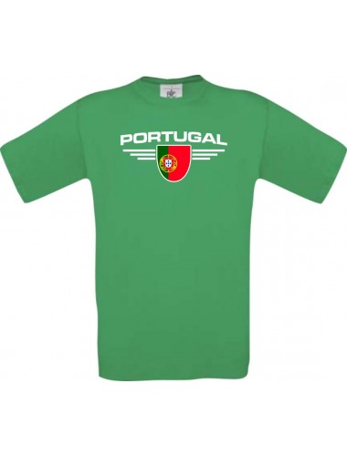 Kinder-Shirt Portugal, Land, Länder, kellygreen, 104