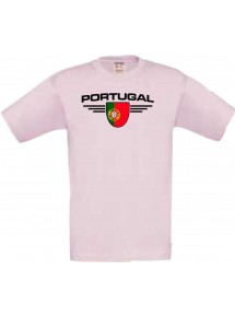 Kinder-Shirt Portugal, Land, Länder, rosa, 104