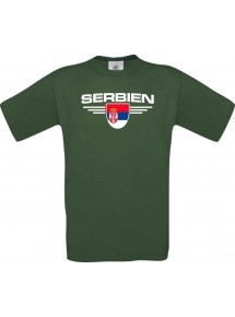 Kinder-Shirt Serbien, Land, Länder, dunkelgruen, 104