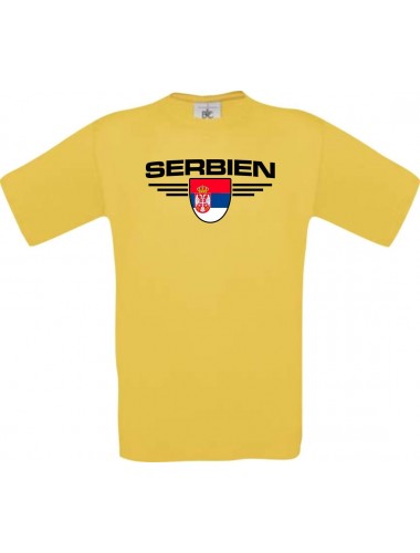 Kinder-Shirt Serbien, Land, Länder, gelb, 104