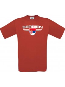 Kinder-Shirt Serbien, Land, Länder, rot, 104