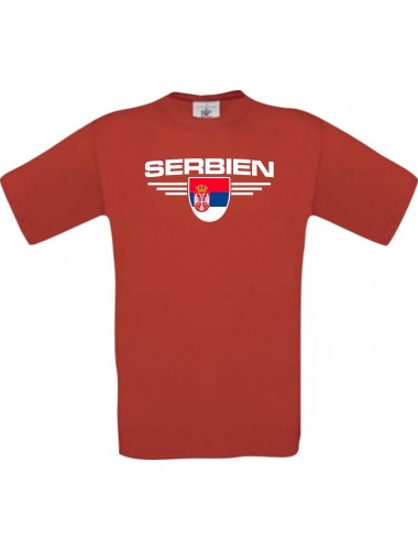 Kinder-Shirt Serbien, Land, Länder, rot, 104