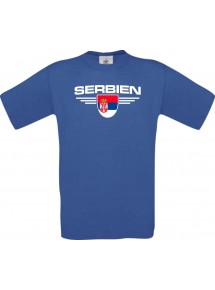 Kinder-Shirt Serbien, Land, Länder, royalblau, 104