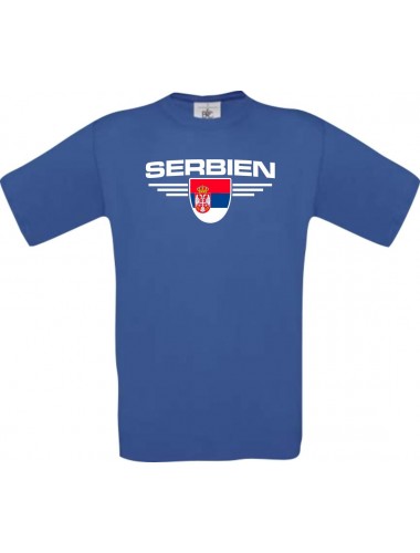 Kinder-Shirt Serbien, Land, Länder, royalblau, 104