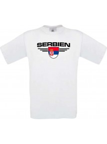 Kinder-Shirt Serbien, Land, Länder, weiss, 104