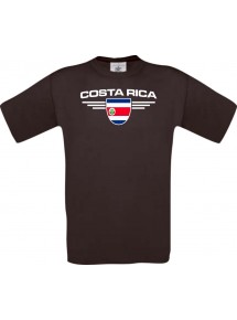 Man T-Shirt Costa Rica, Land, Länder, braun, L