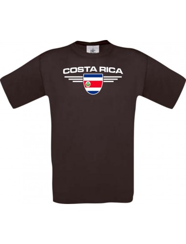 Man T-Shirt Costa Rica, Land, Länder, braun, L