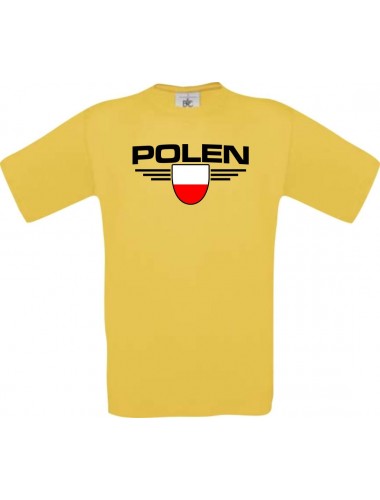 Kinder-Shirt Polen, Land, Länder, gelb, 104