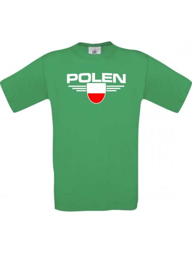Kinder-Shirt Polen, Land, Länder, kellygreen, 104